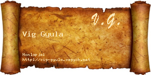 Vig Gyula névjegykártya